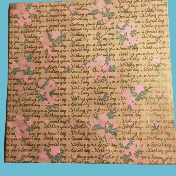 Wishing You A Special Day Gift Wrap Wrapping Paper Vintage Mothers Day 1940 - Picture 3 of 3